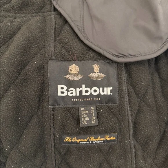 Barbour Quilted Black Utility Jacket - Picture 3 of 5